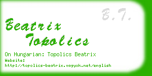 beatrix topolics business card